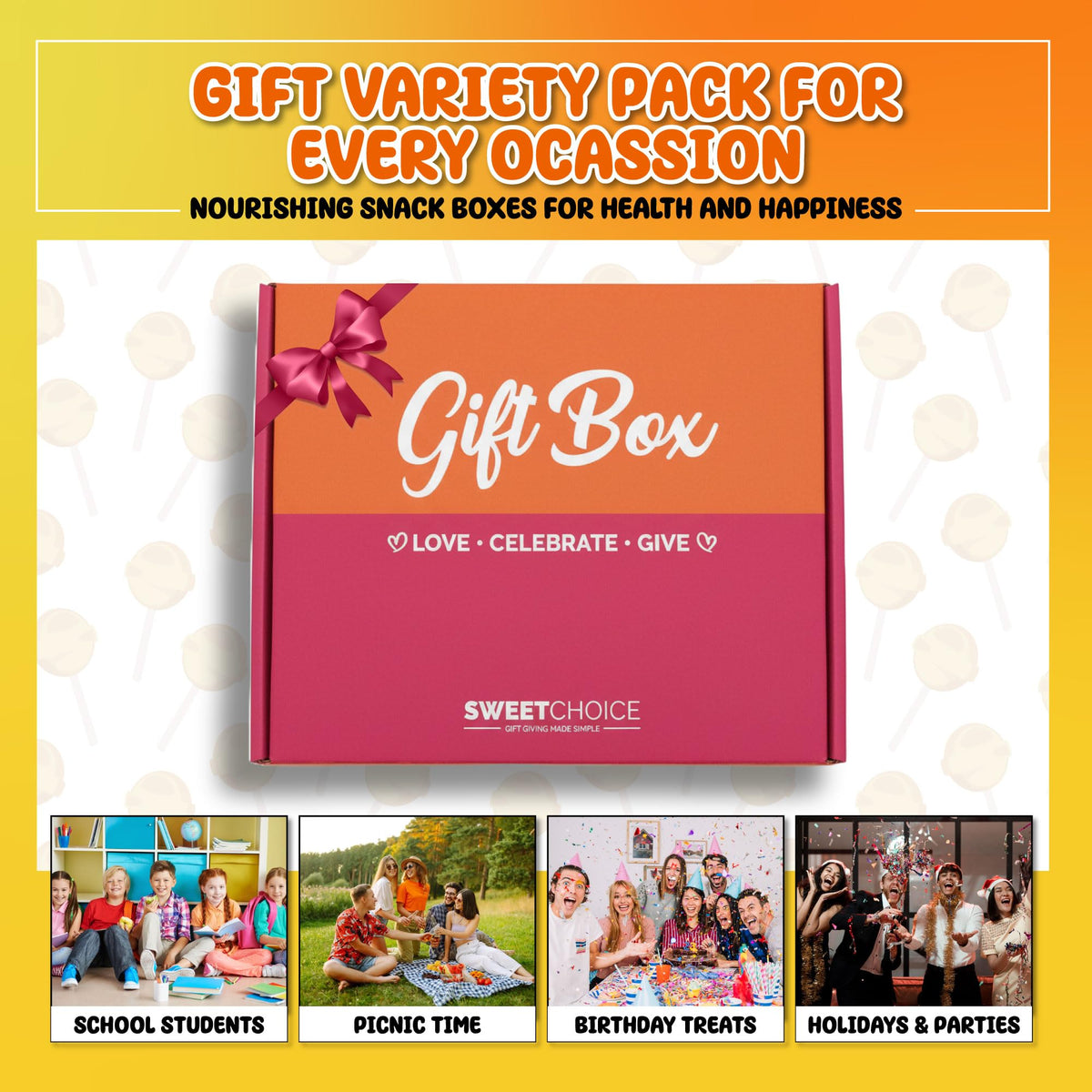 Sweet Choice Snacks Variety Pack (40 Count) – Mother’s Day Gift Box with Chips, Cookies & Bars