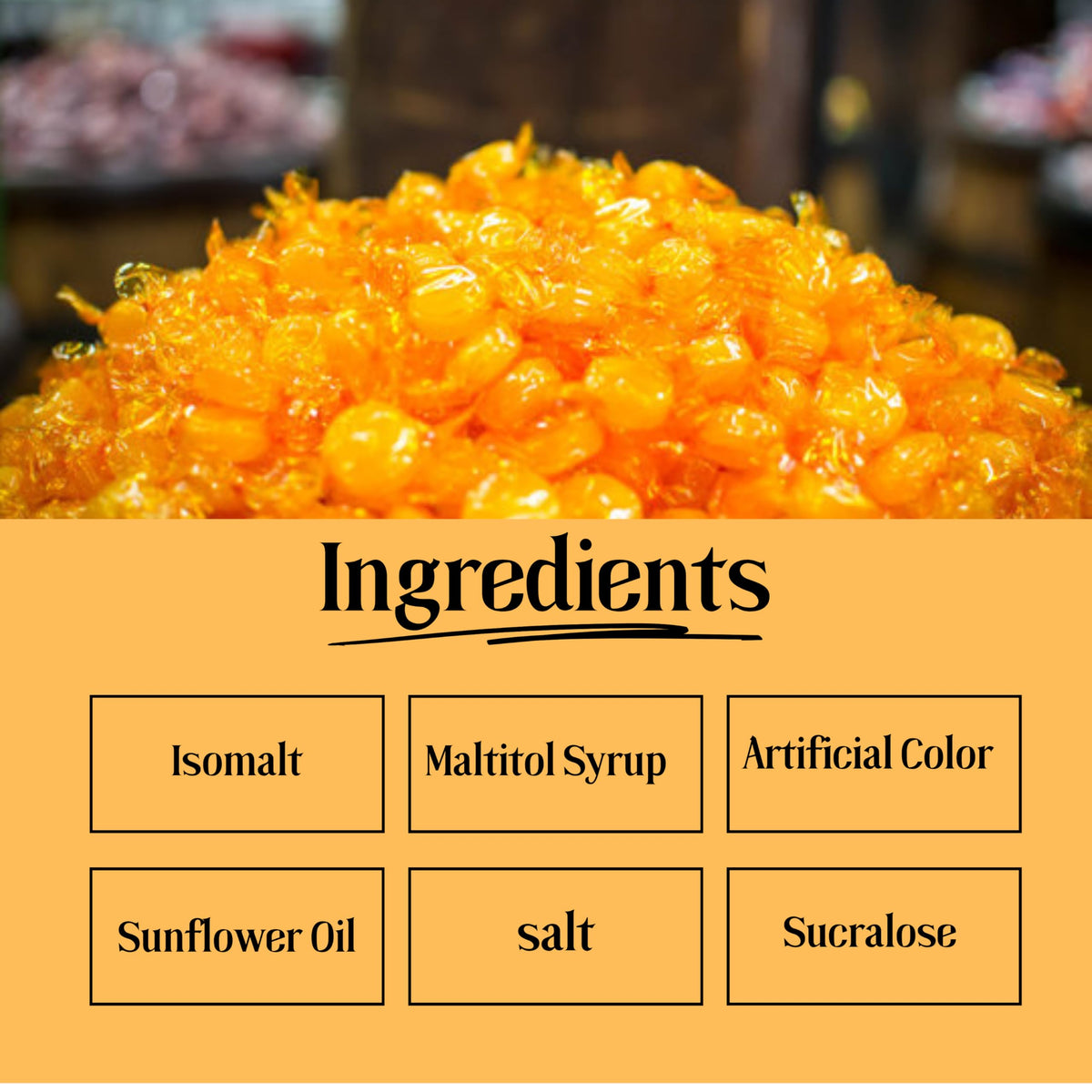 Sweetaholic Sugar Free Butterscotch — 6 lb Bulk Hard Candy (Individually Wrapped) | Zero Sugar