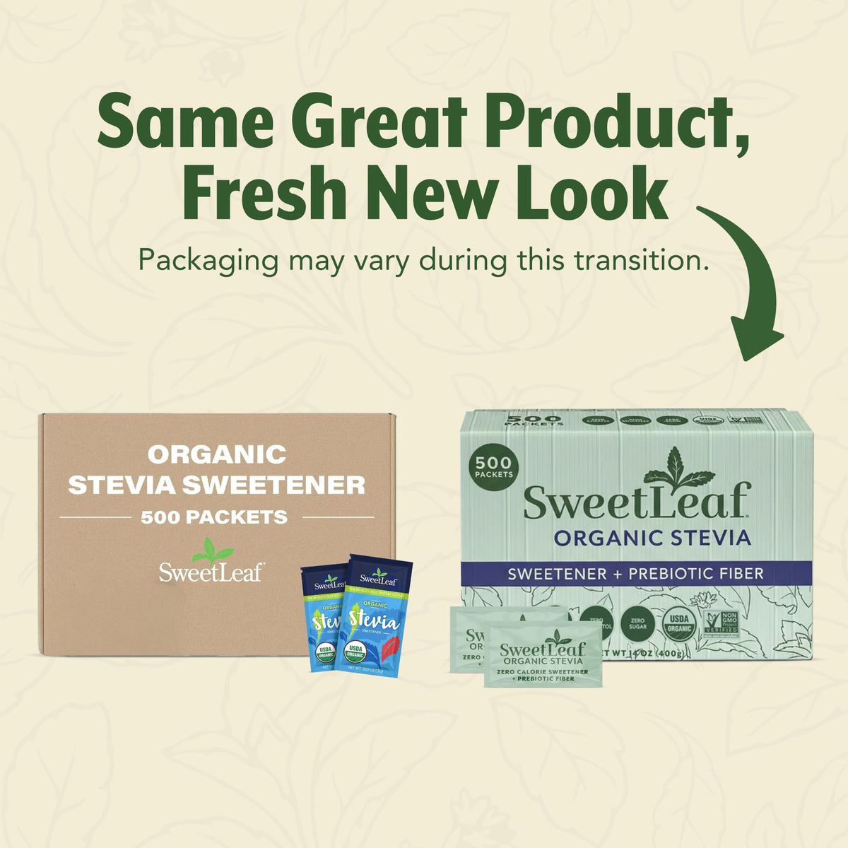 SweetLeaf Organic Stevia Packets – Zero Calorie, Sugar Free, Keto & Gluten Free, 500 Count (Pack of 1)
