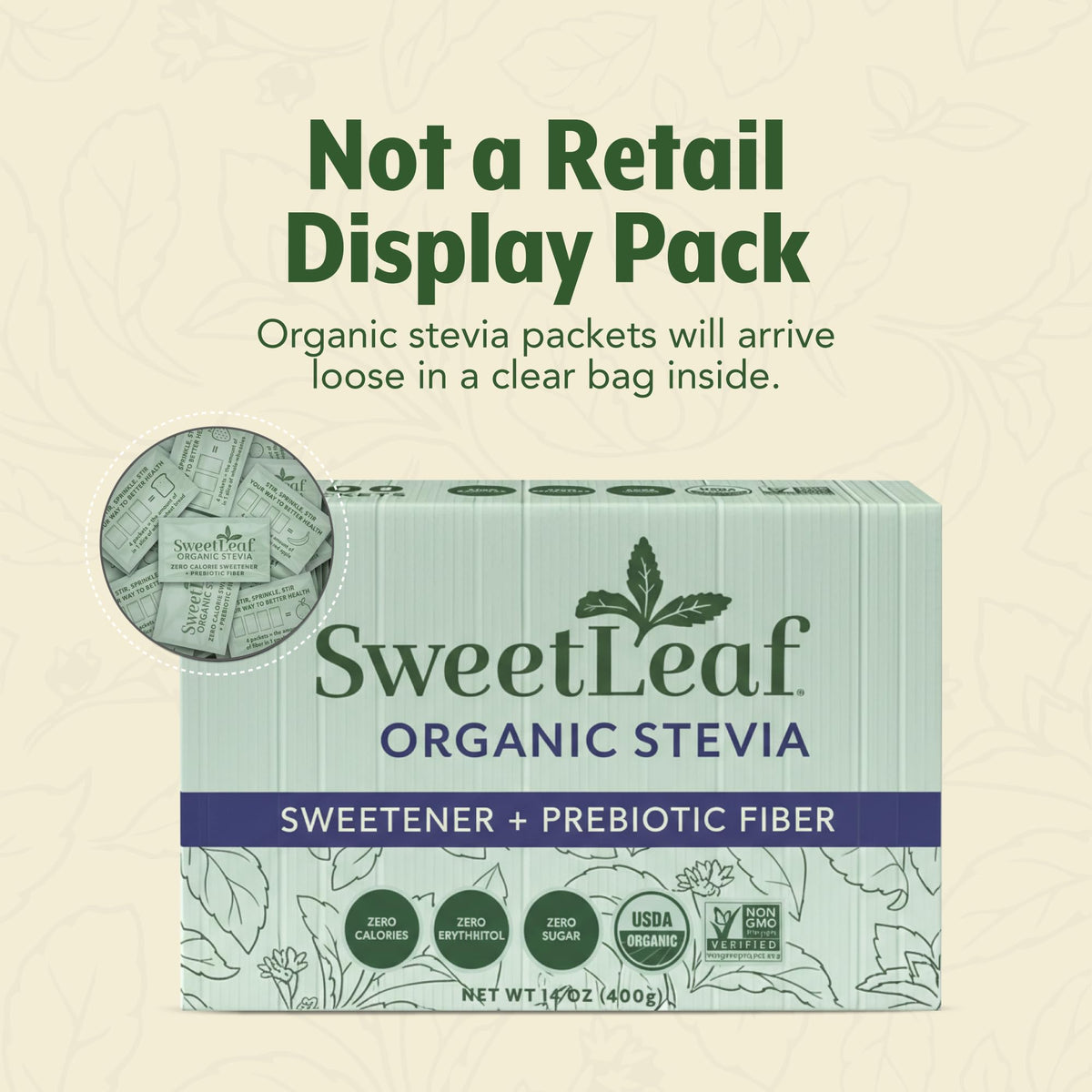 SweetLeaf Organic Stevia Packets – Zero Calorie, Sugar Free, Keto & Gluten Free, 500 Count (Pack of 1)