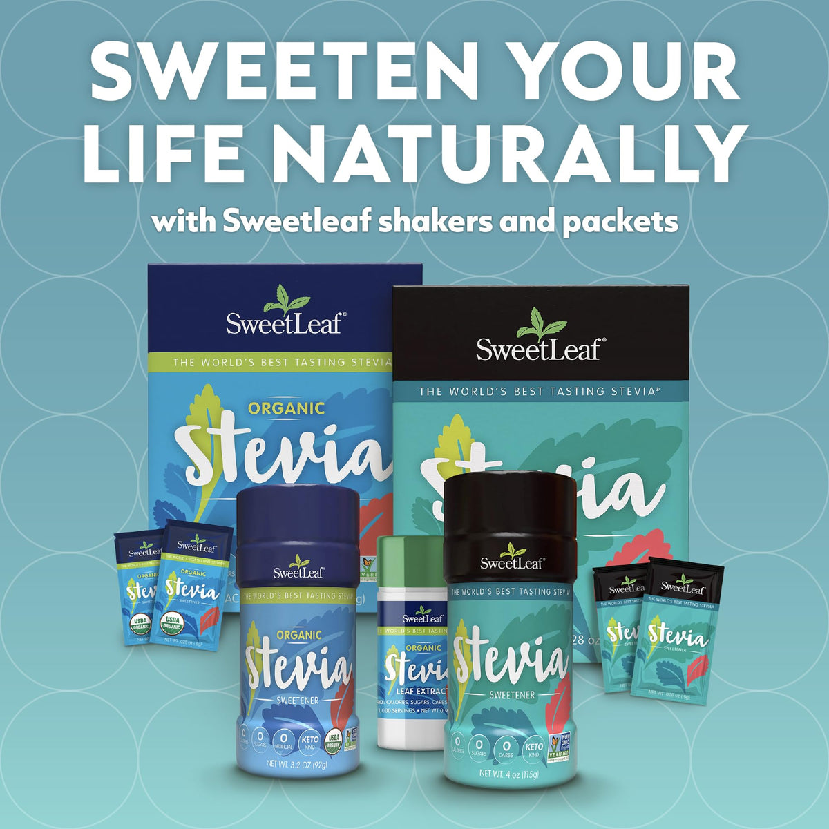 SweetLeaf Stevia Packets – Zero Calorie Sweetener with Stevia Extract, Keto Friendly, Non-GMO, Gluten Free, 70 Packets (Pack of 4)