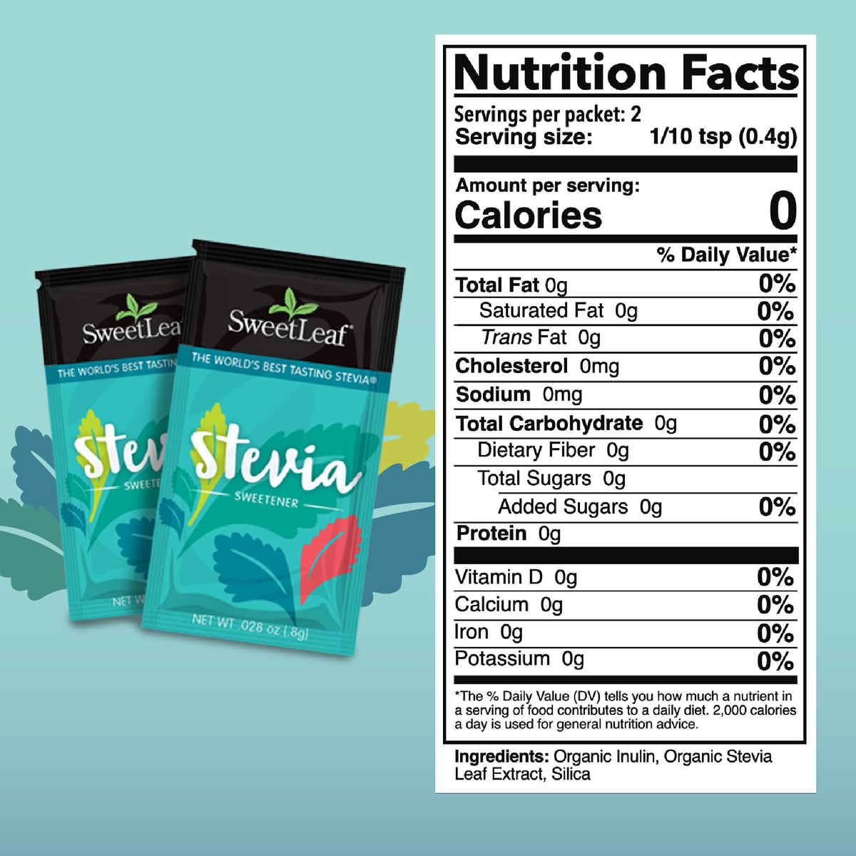 SweetLeaf Stevia Packets – Zero Calorie Sweetener with Stevia Extract, Keto Friendly, Non-GMO, Gluten Free, 70 Packets (Pack of 4)