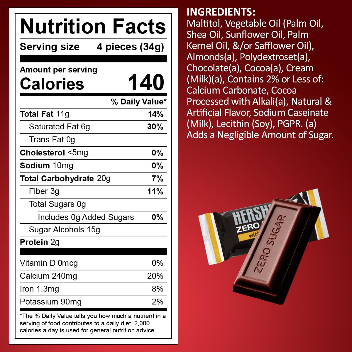 SWEETSIDE CANDY CO. Zero Sugar Milk Chocolate with Almonds — 2lb Bulk, Sugar Free Mini Bars