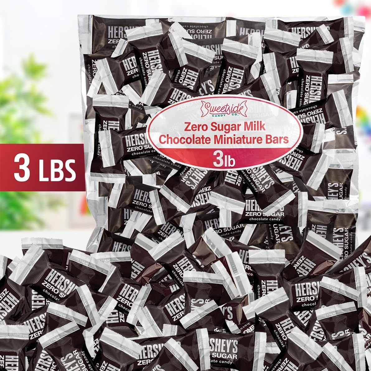 Zero Sugar Milk Chocolate Candy — 3 lb Bulk Bag | Creamy Sugar-Free Mini Bars | SWEETSIDE CANDY CO.