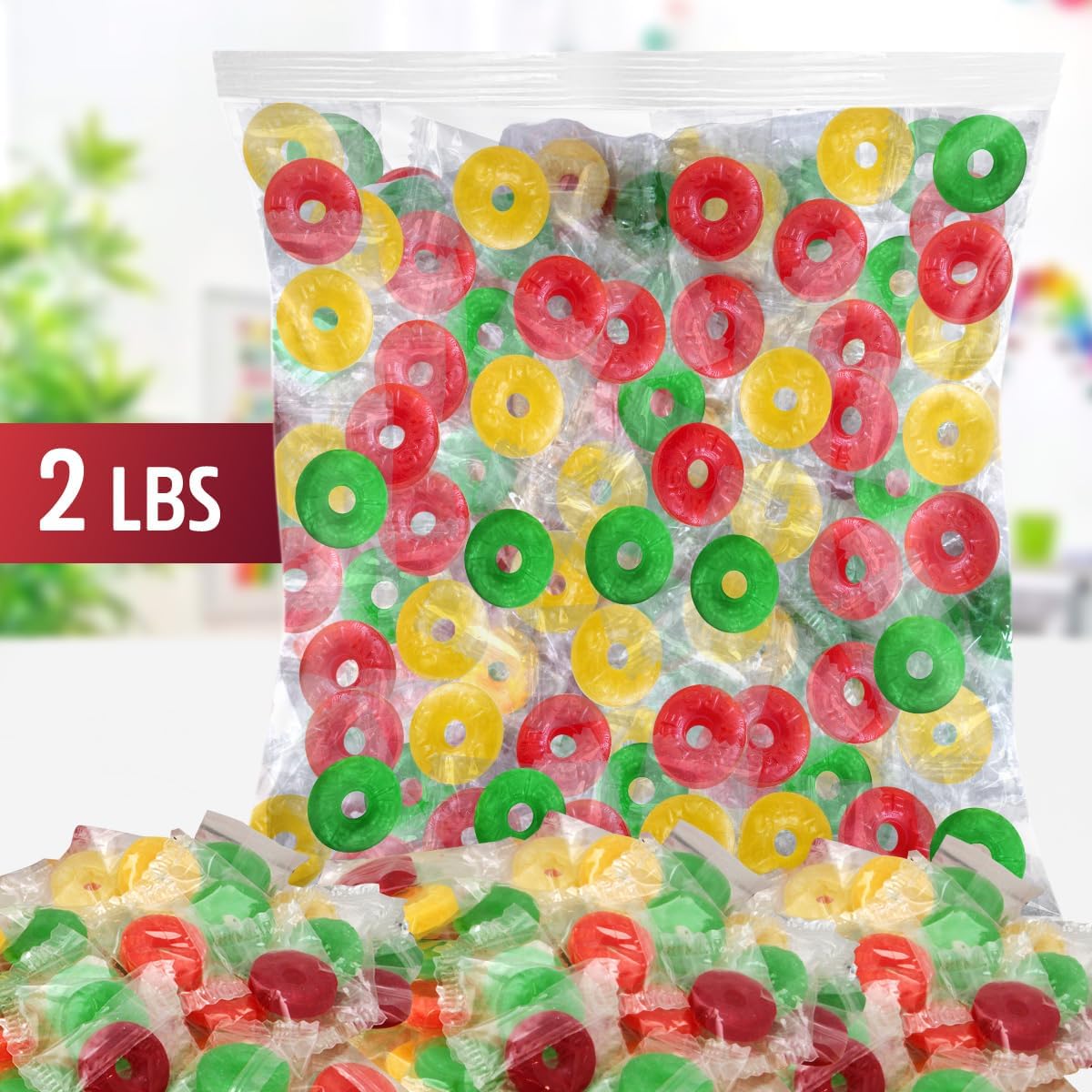 SWEETSIDE CANDY CO. Assorted Hard Fruit Candy Bulk – 2 lb, Individually Wrapped, Ideal for Buffets, Party Favors, and Snacking