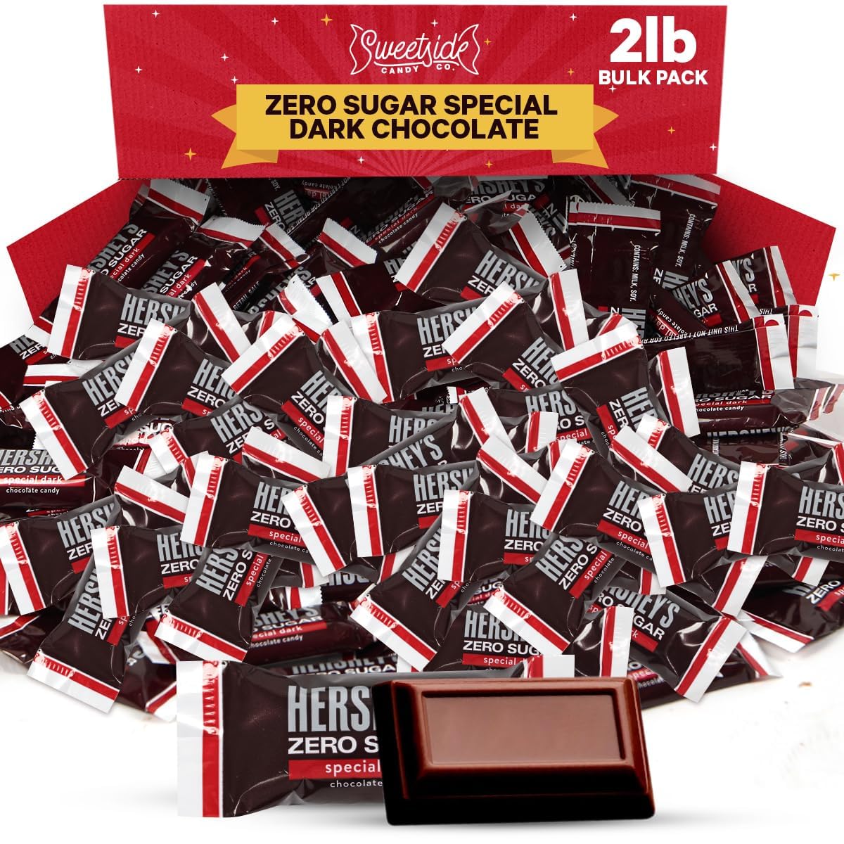 SWEETSIDE CANDY CO Zero Sugar Special Dark Chocolate Bulk Pack – 2 lb
