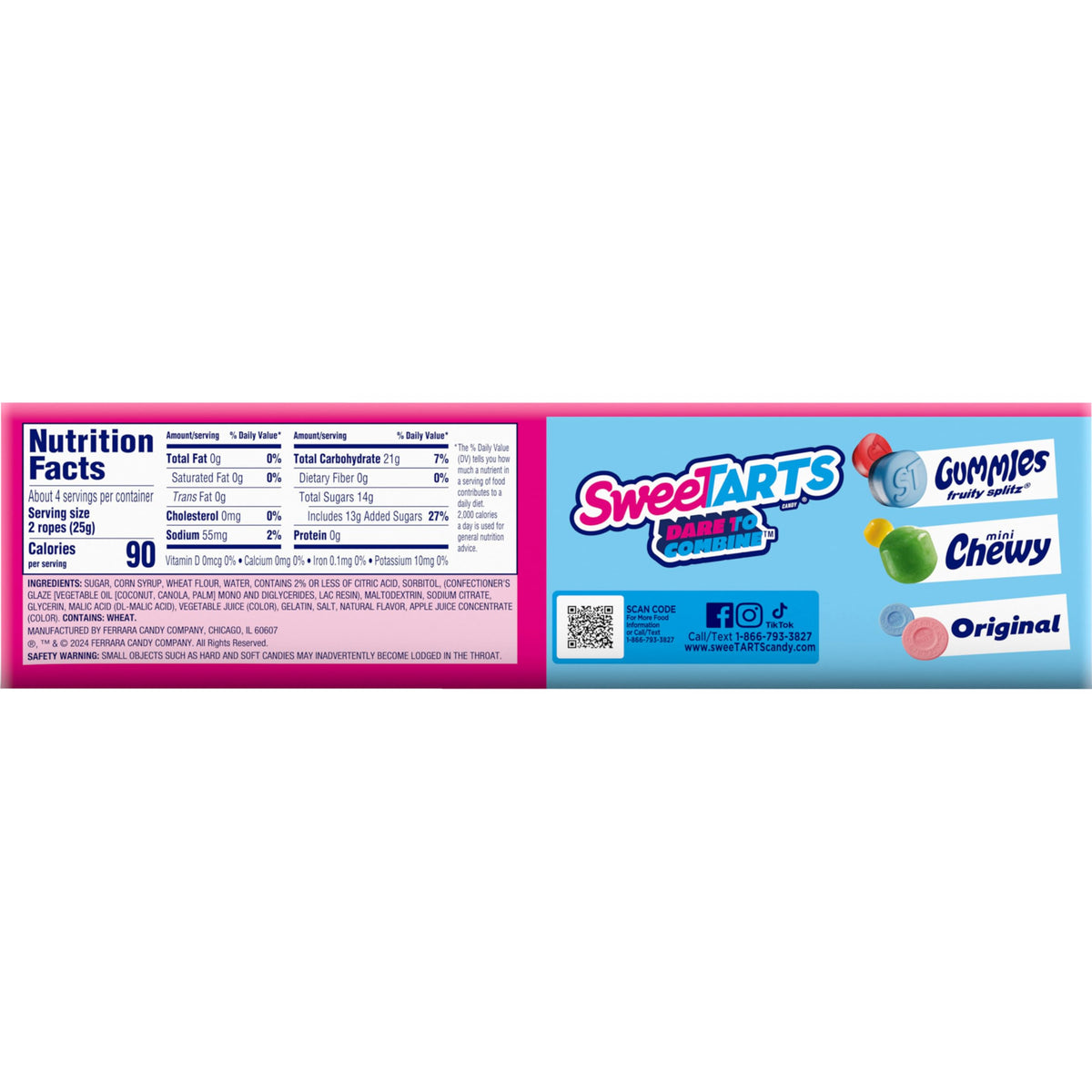 SweeTARTS Ropes Tangy Strawberry Candy — Soft & Chewy 3.5 oz (Pack of 12)