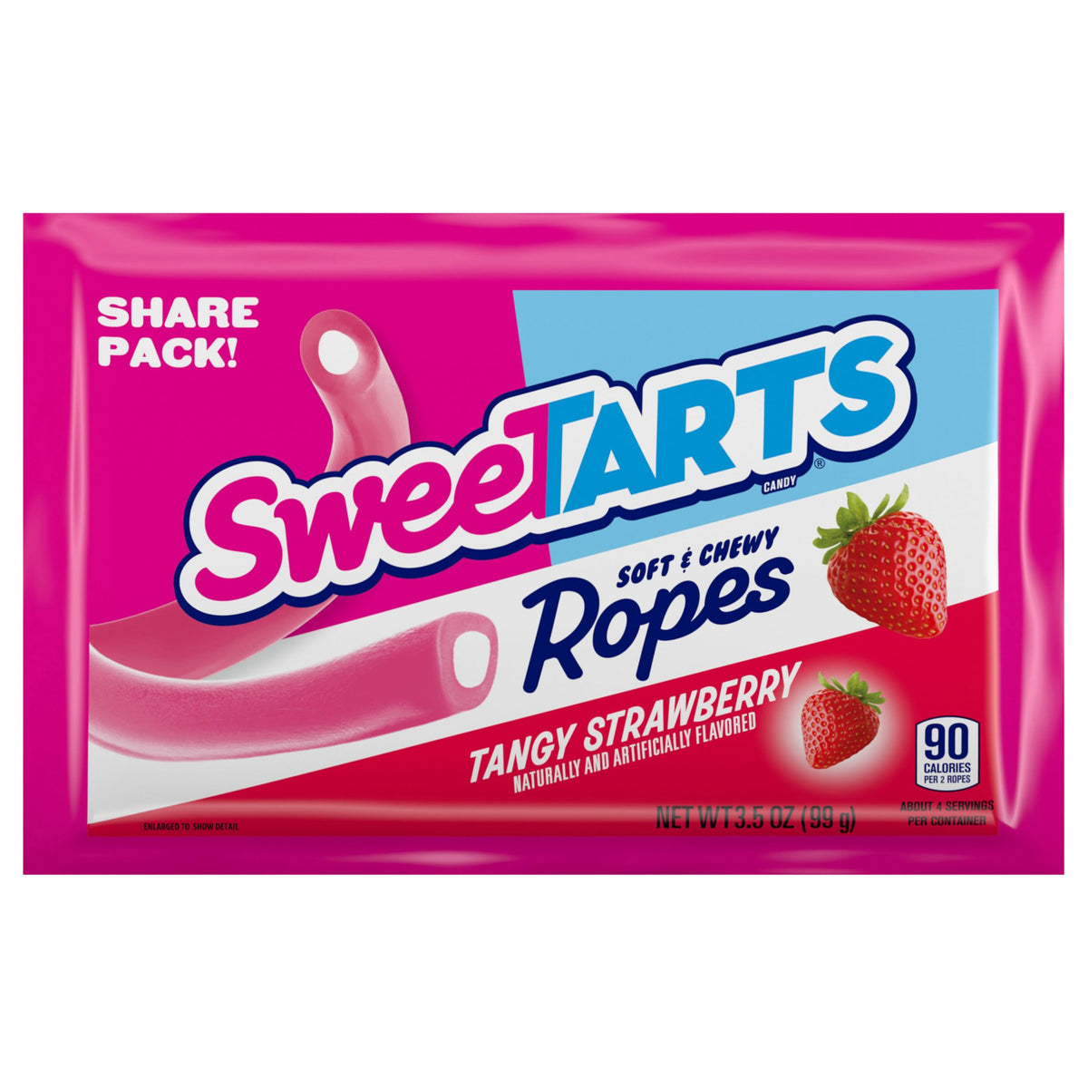 SweeTARTS Ropes Tangy Strawberry Candy — Soft & Chewy 3.5 oz (Pack of 12)