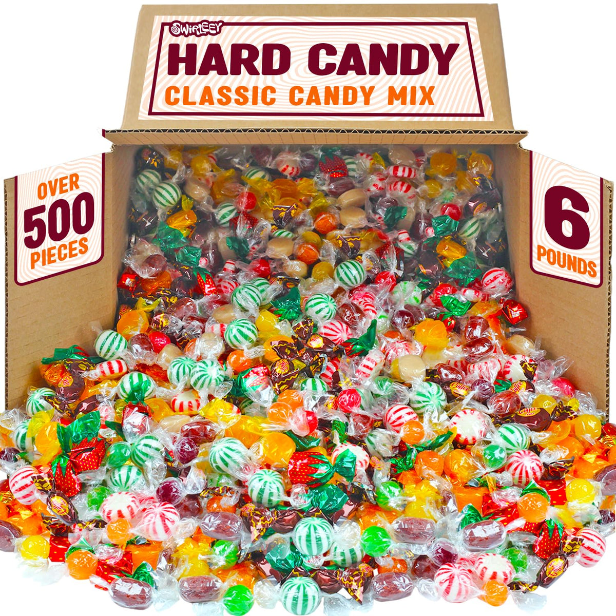 Swirleey Hard Candy Assortment – 6 lb Old Fashioned Candy for Desk, Office, School & Gifts