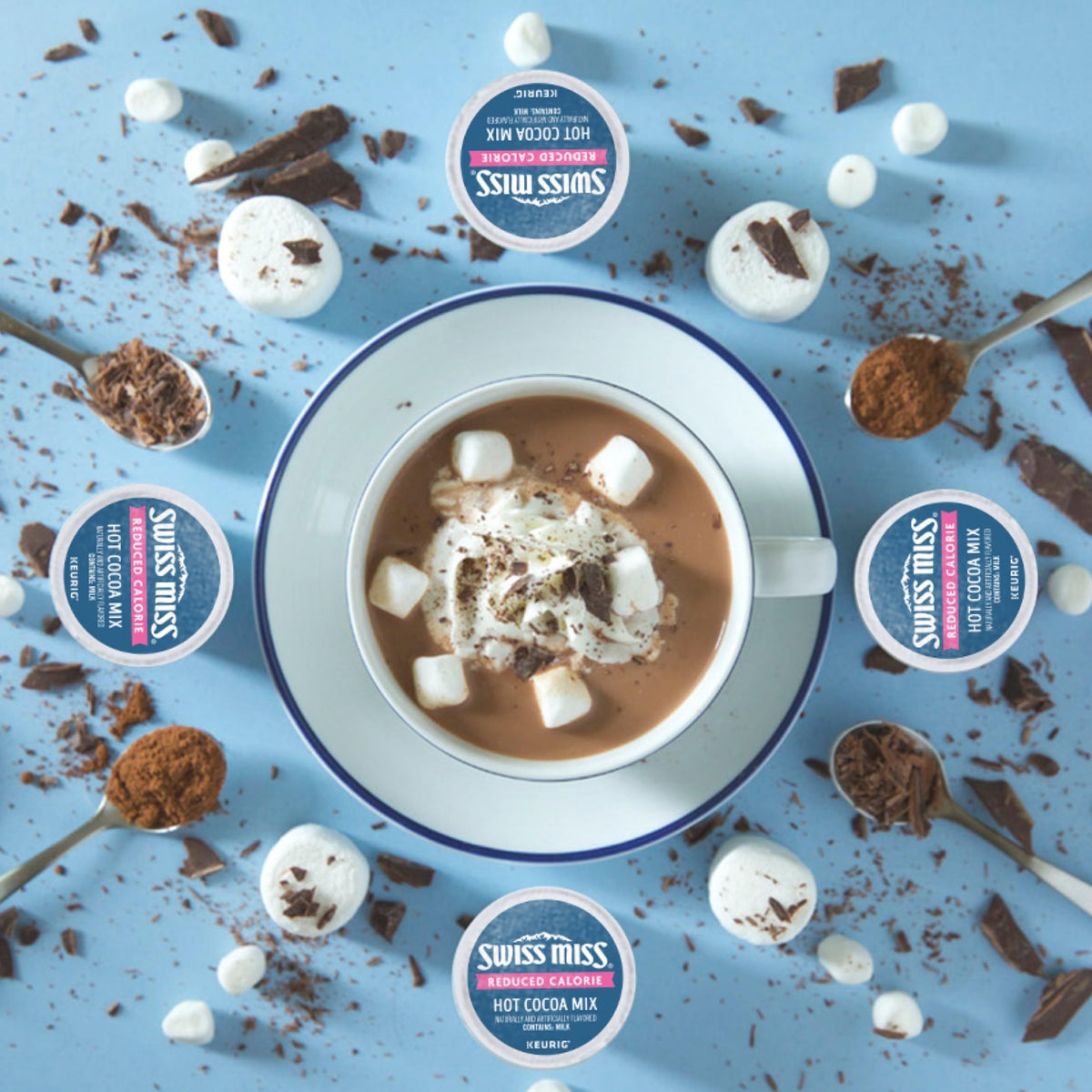 Swiss Miss Reduced-Calorie Hot Cocoa K-Cups – Single-Serve Box of 22
