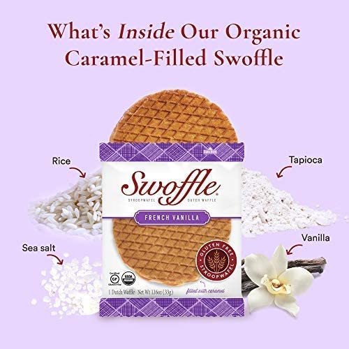 Swoffle Gluten Free Organic Stroopwafels – French Vanilla, 16 Wafers