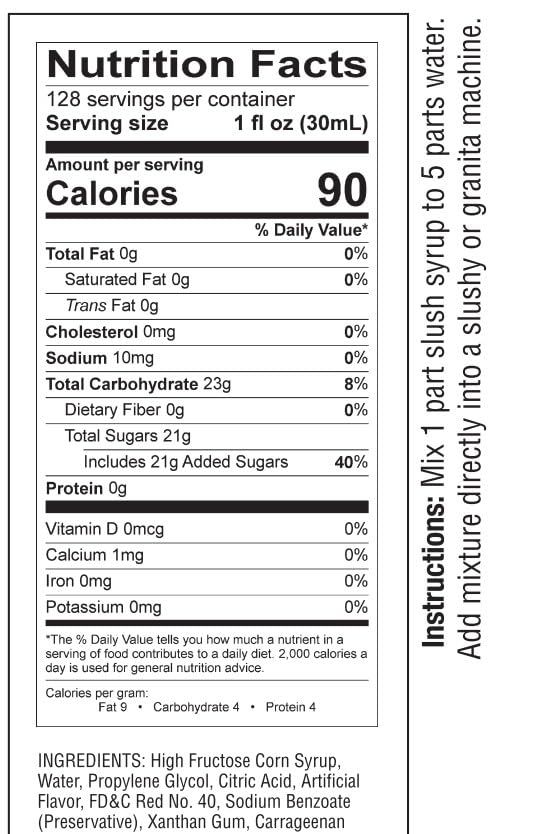 TableTop King Cherry Slushy Mix Concentrate – 1 Gallon, 5:1, Gluten Free, Made in USA