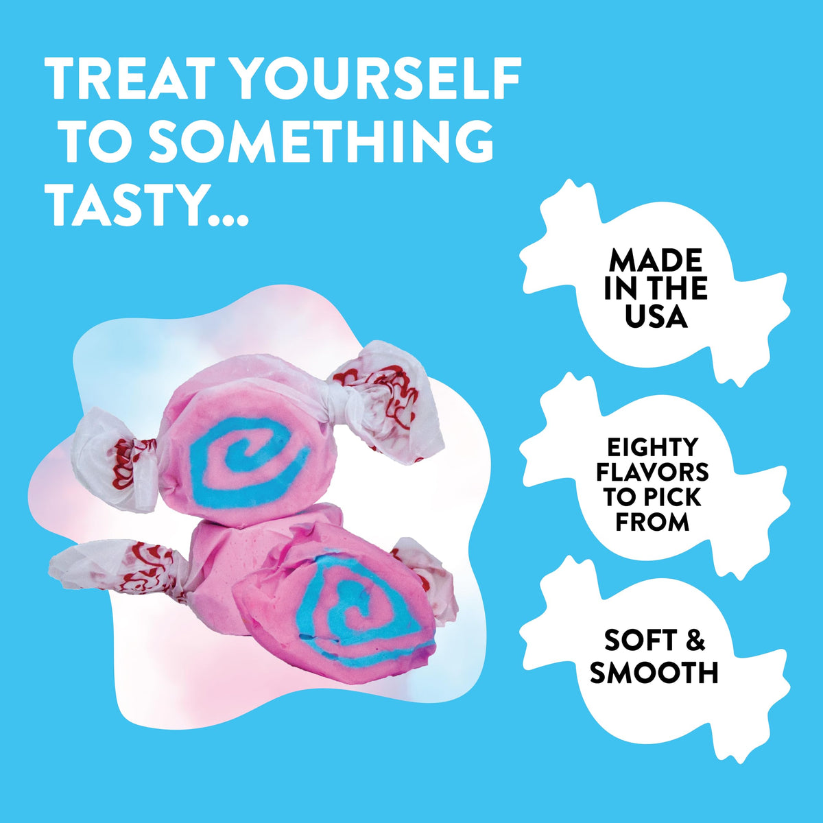 Taffy Town Saltwater Taffy Cotton Candy 2.5Lb – Gourmet, Allergen-Free & USA-Made