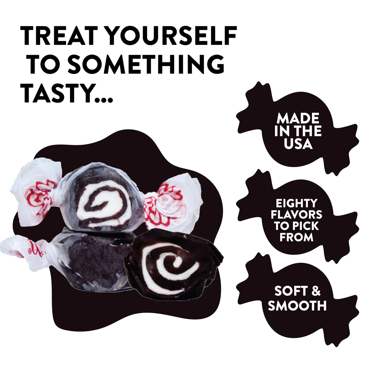 Taffy Town Licorice Swirl Saltwater Taffy – 2.5 lb Gift Pack | Gourmet, Soft & Creamy
