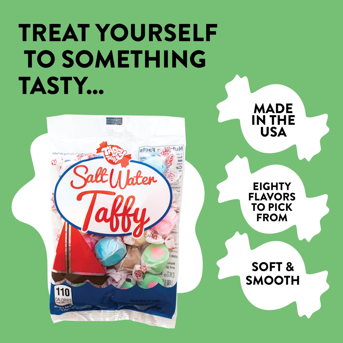 Taffy Town Salt Water Taffy Assortment – 80 Oz (5 lb), Made in USA