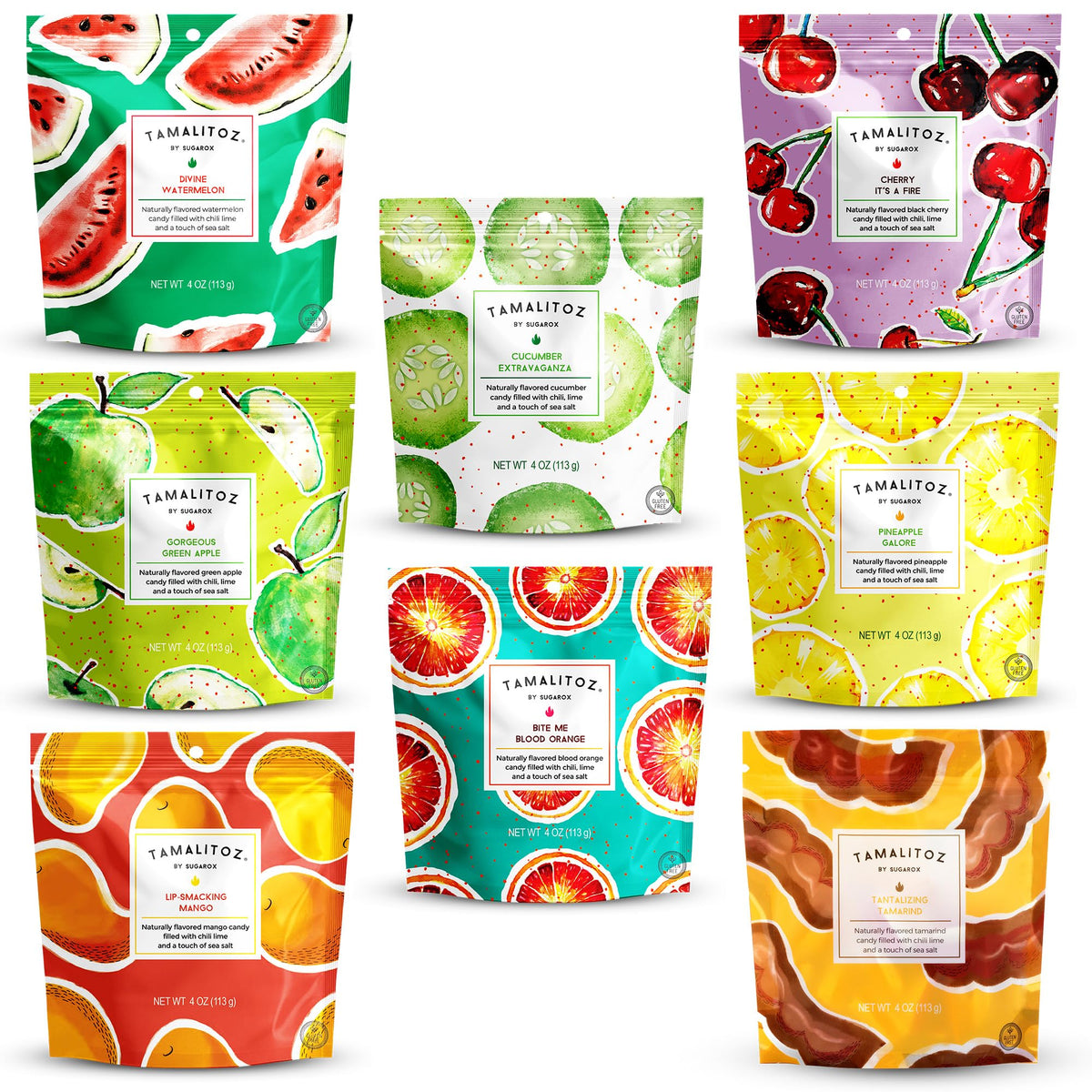 Tamalitoz Variety Pack – Spicy Mexican Hard Candy with Chile, Lime & Sea Salt | 8 Flavors by Sugarox