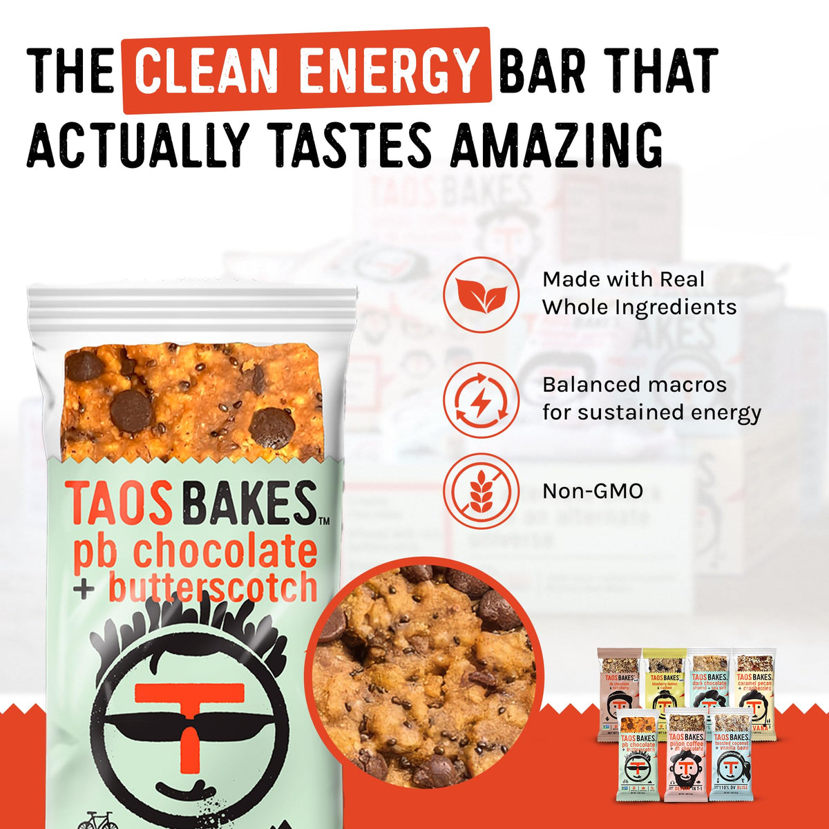 Taos Bakes Variety Pack Trail Mix Bars – 12-Pack, 1.8oz Each | High Protein, High Fiber, Gluten Free & Non-GMO