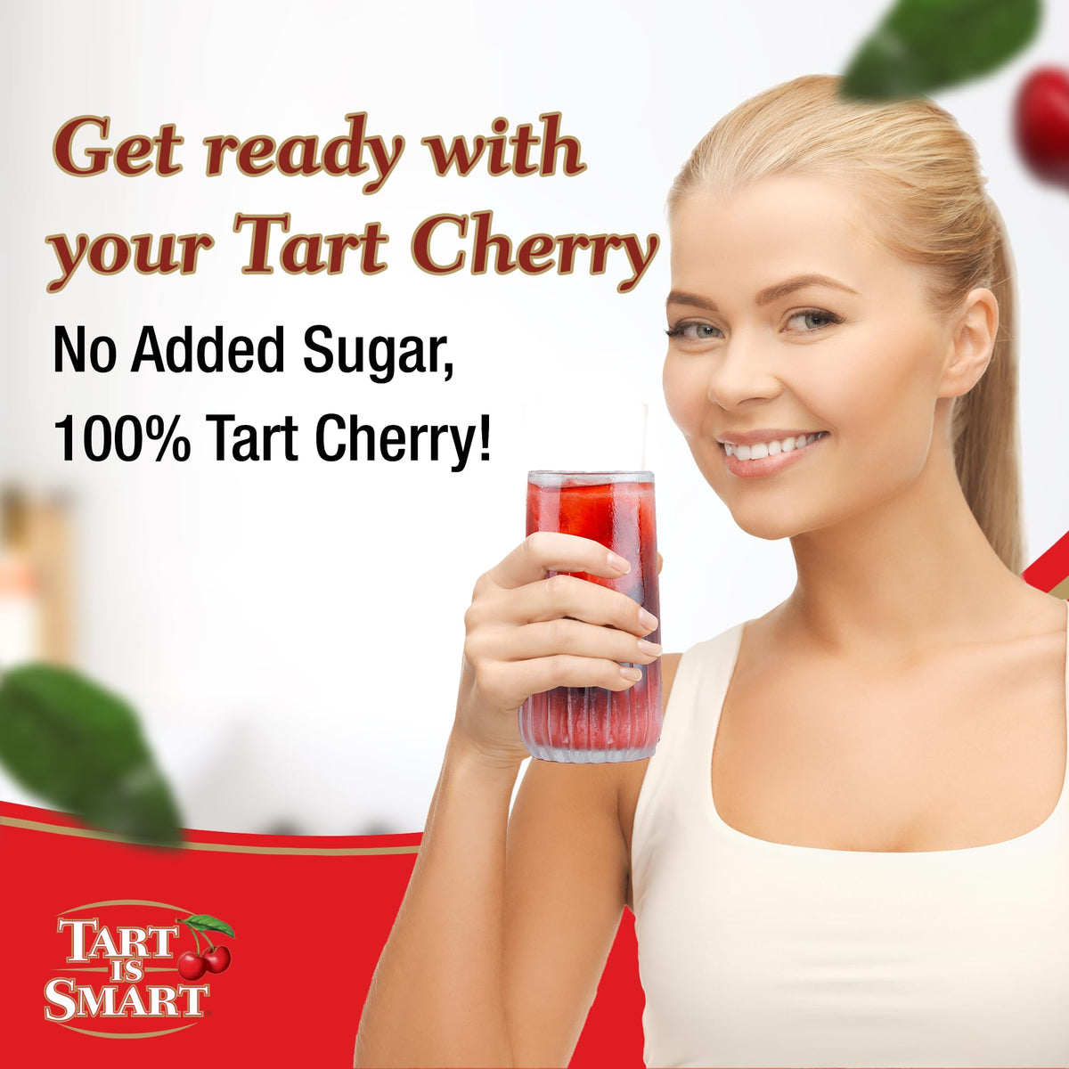 Tart is Smart Montmorency Tart Cherry Juice Concentrate – No Added Sugar, 32 oz Bottle (Yields Up to 2 Gallons)