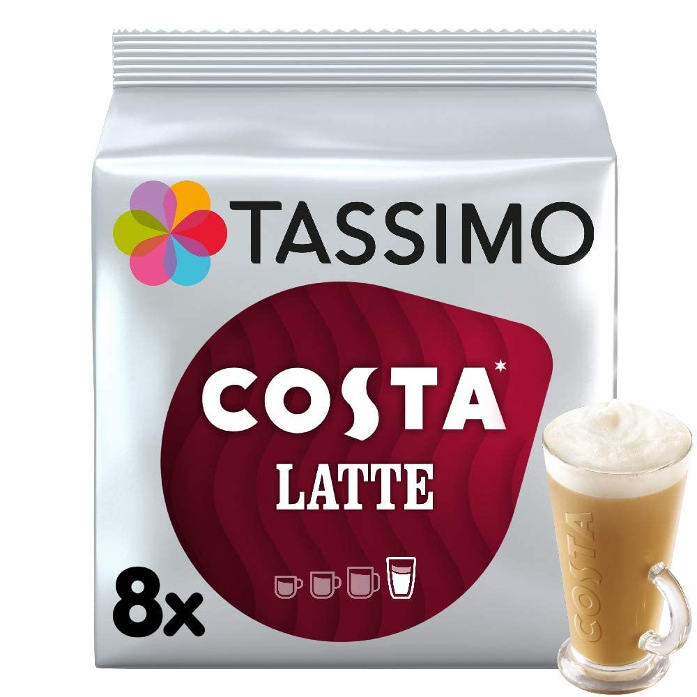 TASSIMO Costa Latte Pods — 80 Discs (40 Servings) | Pack of 5