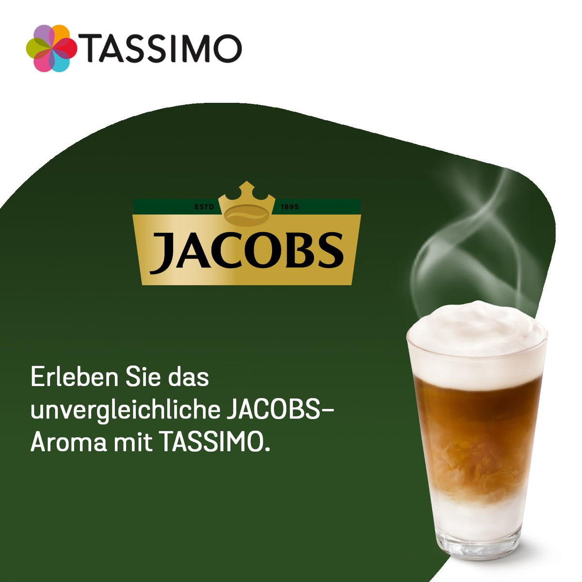 Tassimo Jacobs Latte Macchiato Caramel 5-pack (5 x 268 g) – 8 Drinks, Tassimo Compatible