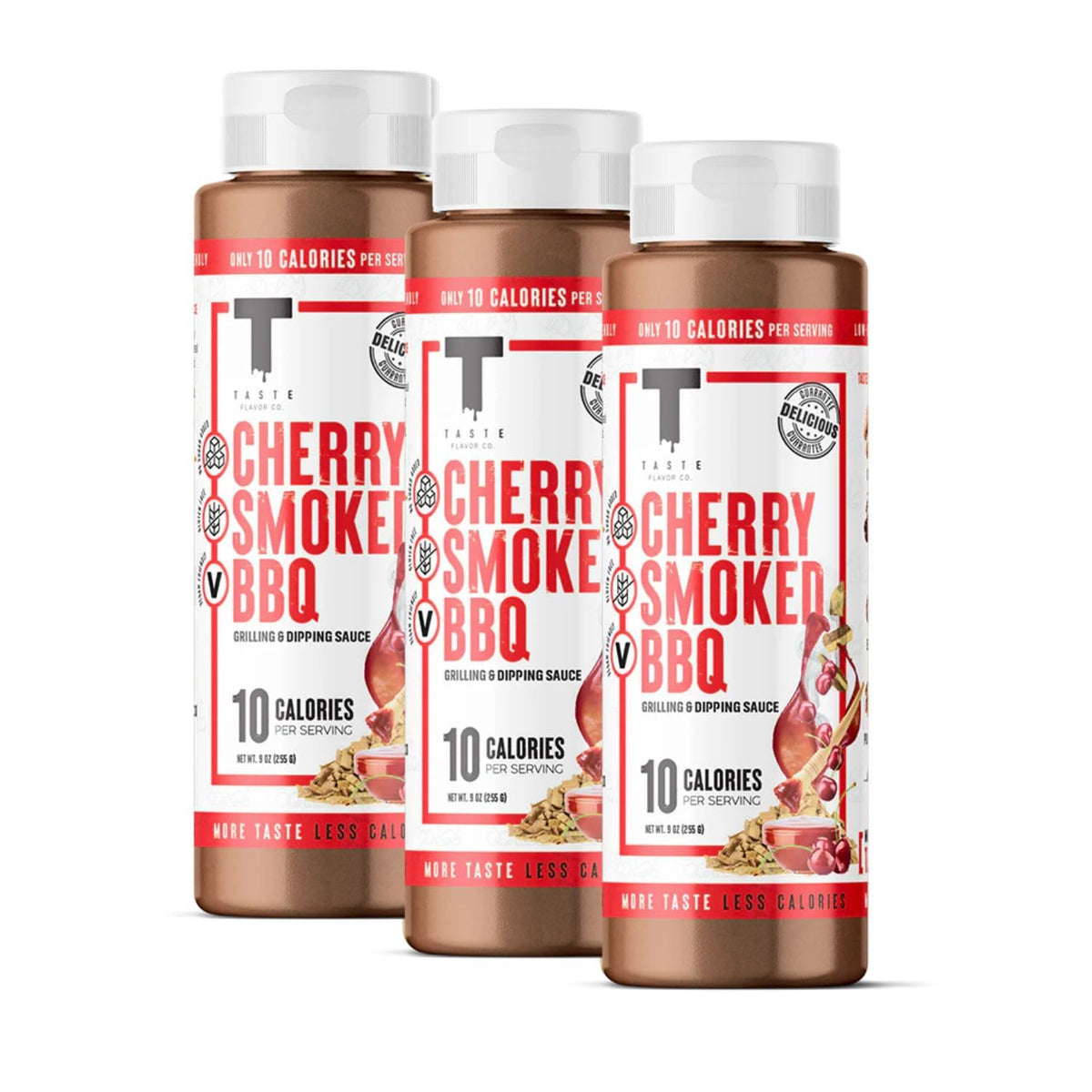 Taste Flavor Co. Cherry Smoked BBQ Sauce - 3 Pack, Low-Calorie, Keto-Friendly, No Oils