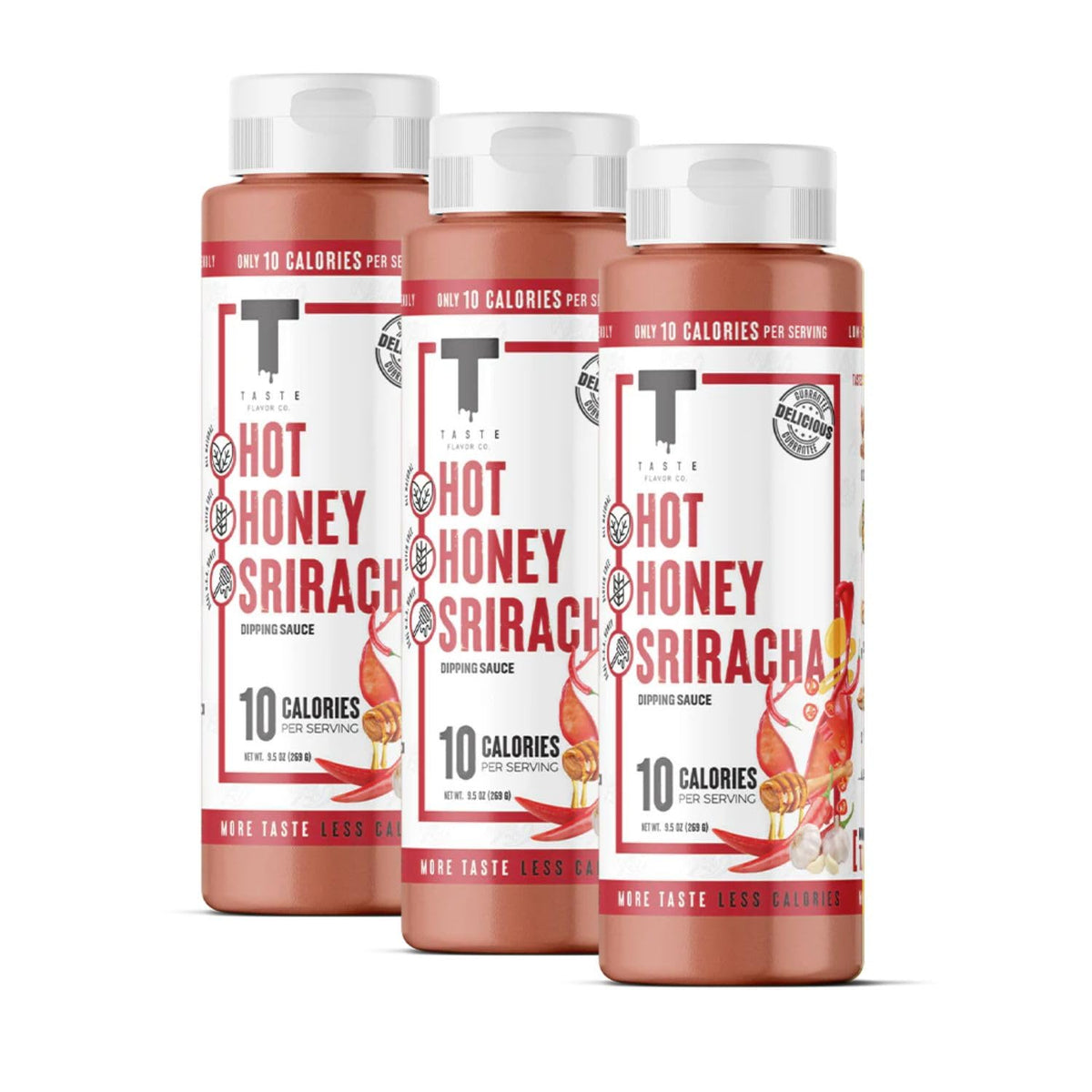 Taste Flavor Co. Grilling, Dipping Sauce & Marinade – Keto Friendly, Low-Calorie, No Oils (3 Pack, Hot Honey Sriracha)
