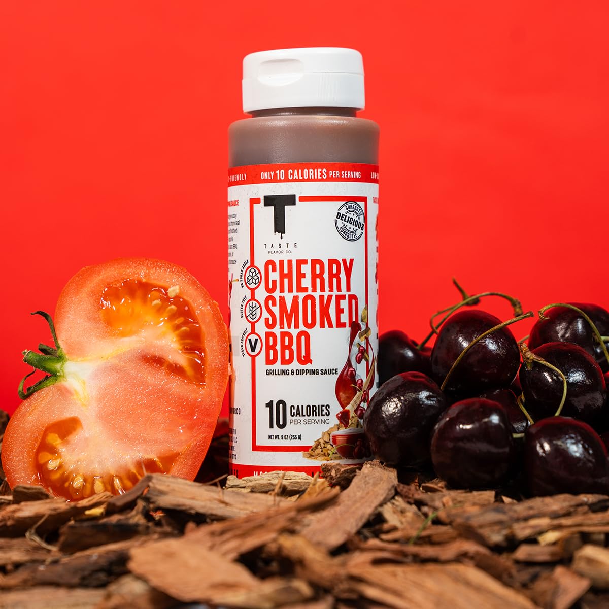 Taste Flavor Co. Cherry Smoked BBQ Sauce - 3 Pack, Low-Calorie, Keto-Friendly, No Oils