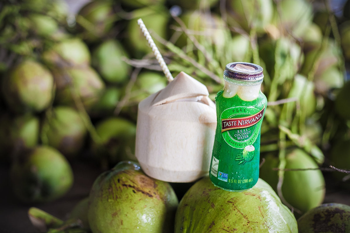 Taste Nirvana Real Coconut Water – Premium Thai Young Coconut, 9.5 oz Glass Bottles (Pack of 12)