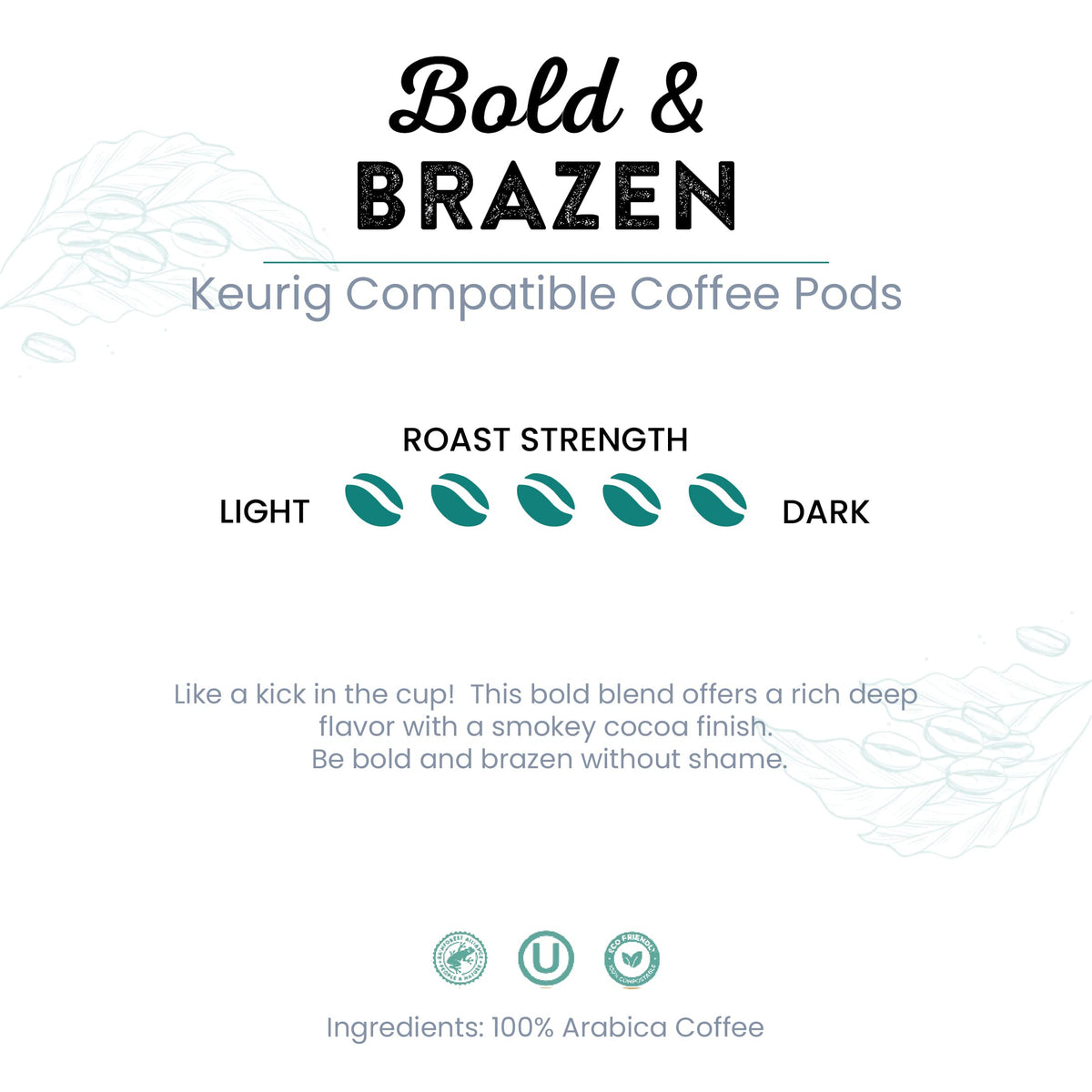 Tayst Coffee Pods – Bold & Brazen Dark Roast (K-Cup Compatible) | Sustainable Single-Serve, Pack of 30