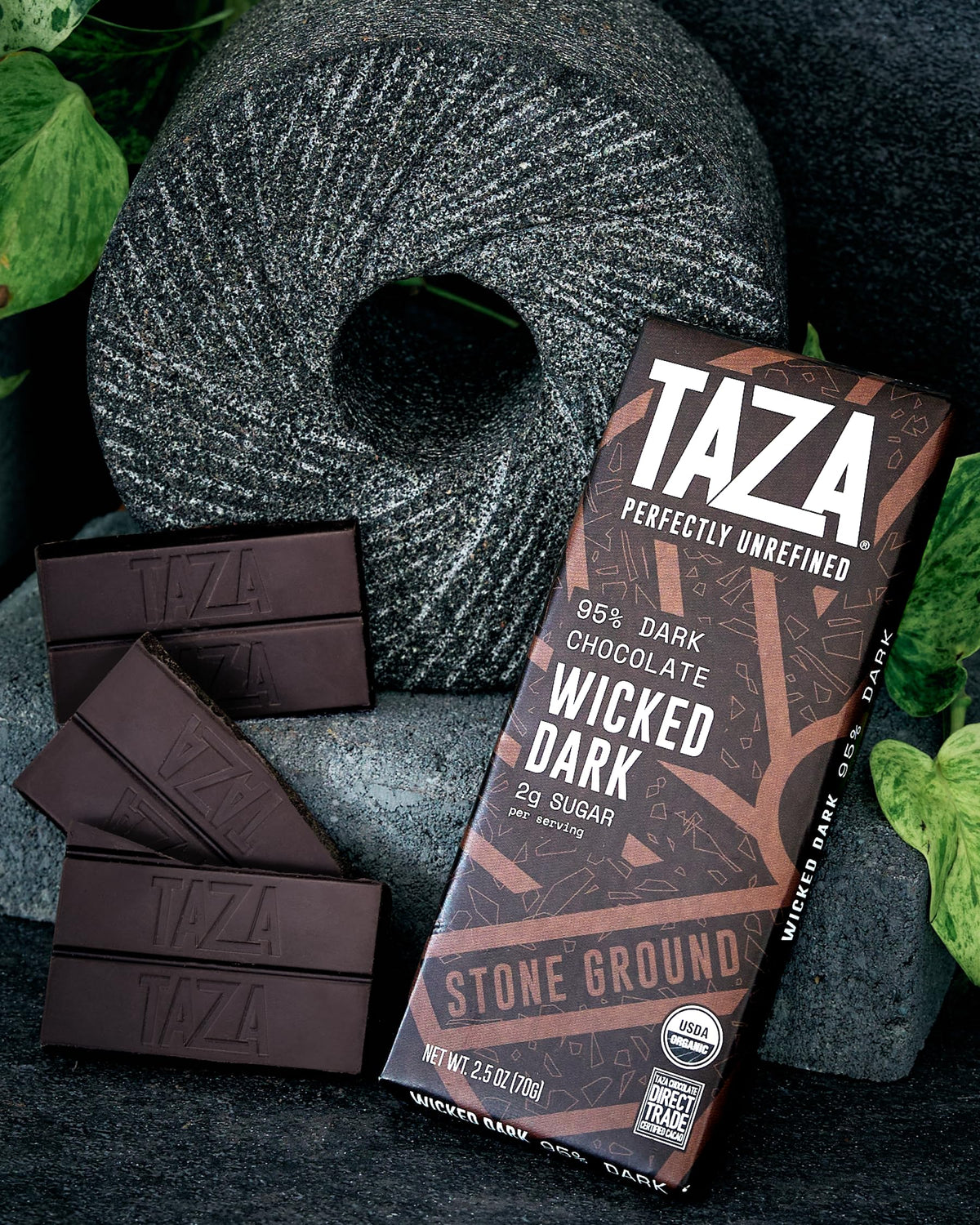 Taza Wicked Dark 95% Bar Variety Pack – 4 x 2.5 oz, Vegan, Organic