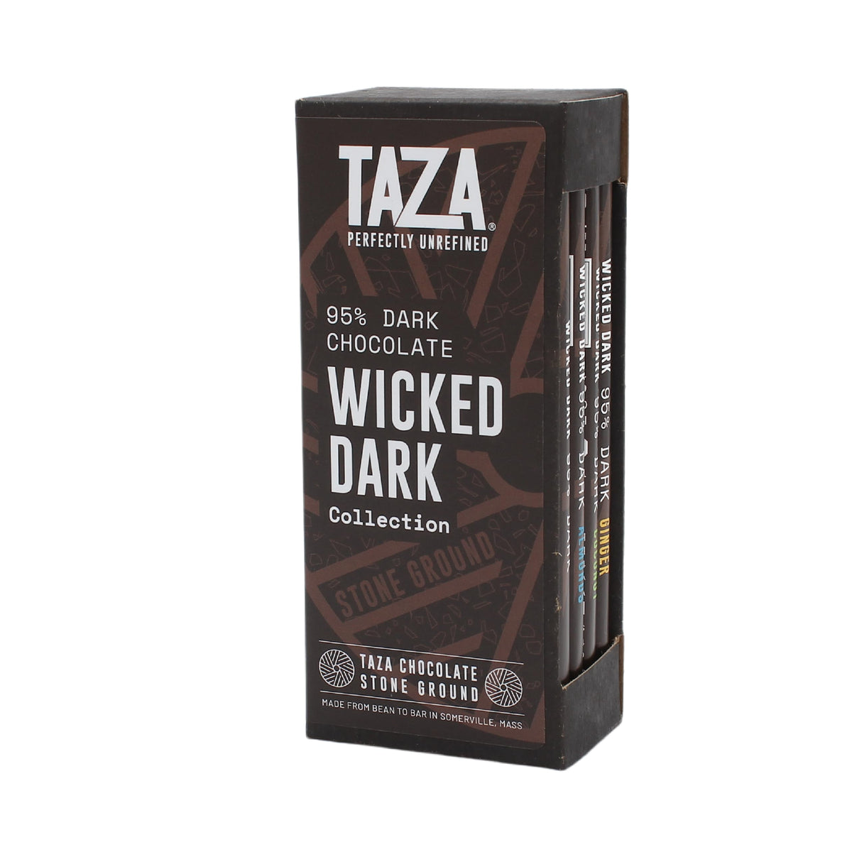 Taza Wicked Dark 95% Bar Variety Pack – 4 x 2.5 oz, Vegan, Organic