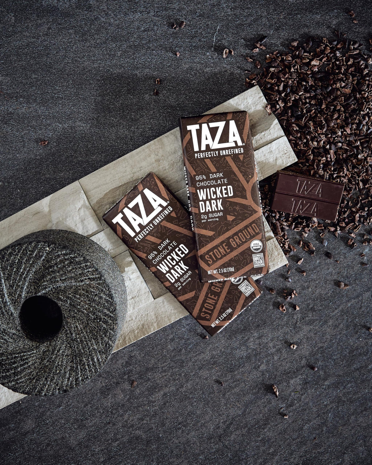 Taza Wicked Dark 95% Bar Variety Pack – 4 x 2.5 oz, Vegan, Organic