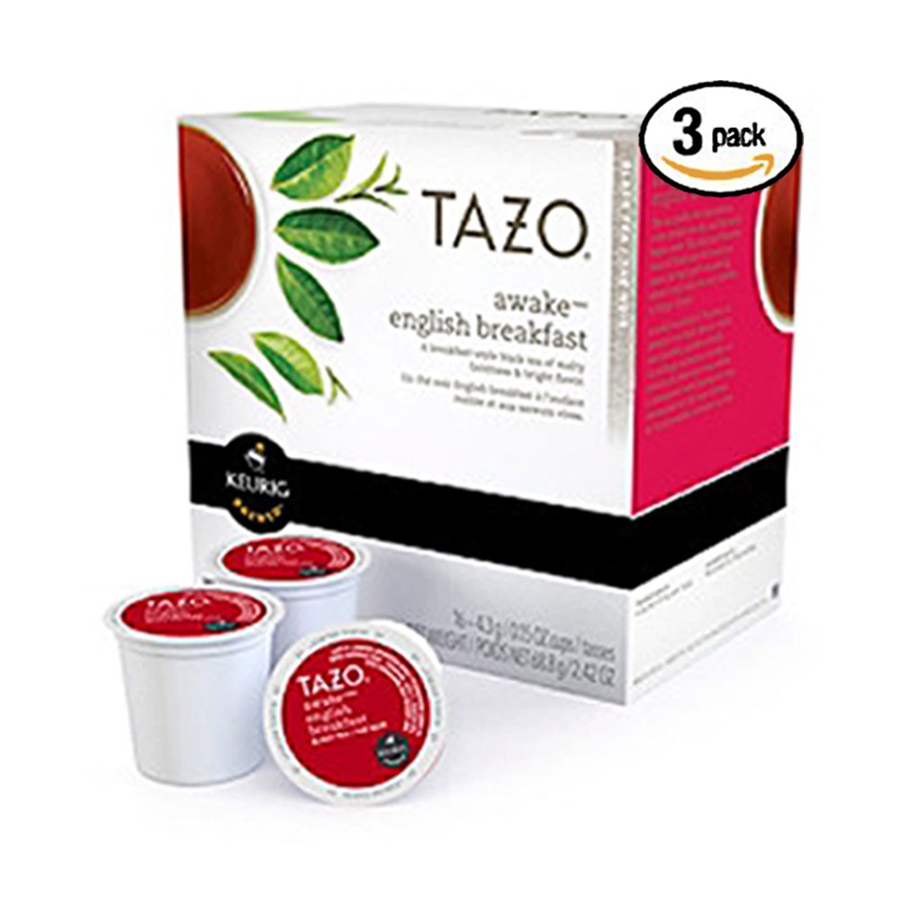 TAZO Awake English Breakfast Tea K-Cups – 48-Count Pack (3 Boxes) | Bold Malty Flavor