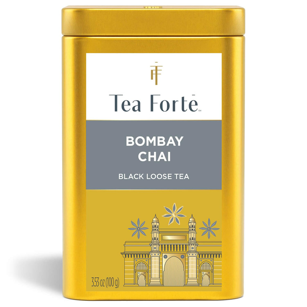 Tea Forte Bombay Chai Premium Loose Leaf Black Tea – Caffeinated, 35-50 Cups per Canister