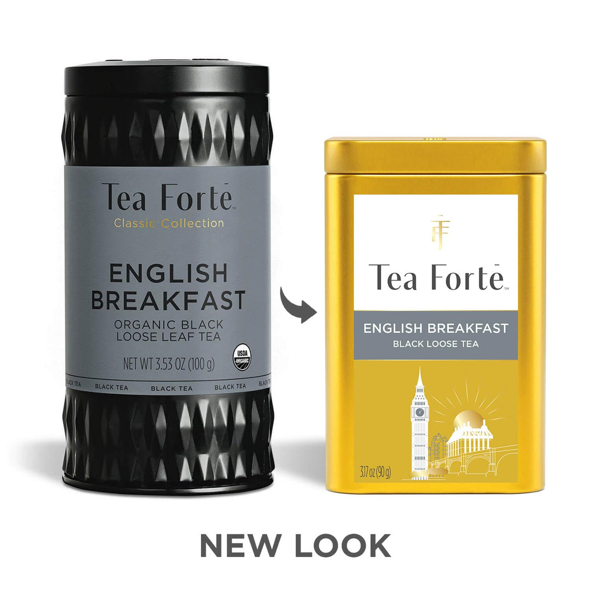 Tea Forte English Breakfast Premium Loose Leaf Black Tea Canister – 35-50 Cups