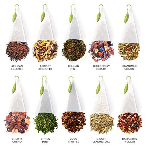 Tea Forte Premium Herbal Tea Chest Gift Set – 40 Pyramid Infuser Bags