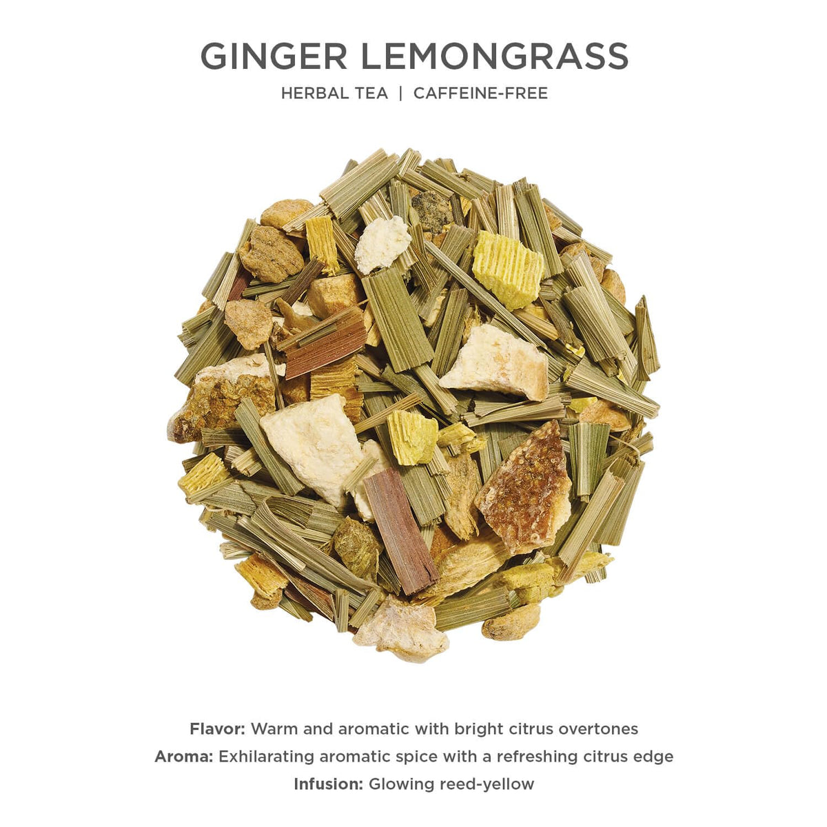 Tea Forte Ginger Lemongrass Premium Loose Leaf Tea Canister – Caffeine-Free, 35-50 Cups