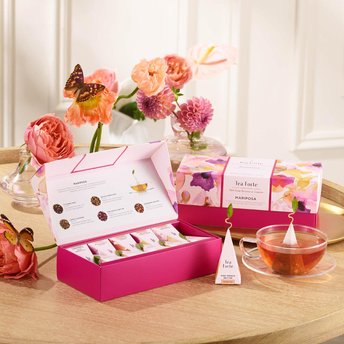 Tea Forte Premium Petite Gift Set – Mariposa Collection, 10 Pyramid Infusers (2 of Each)