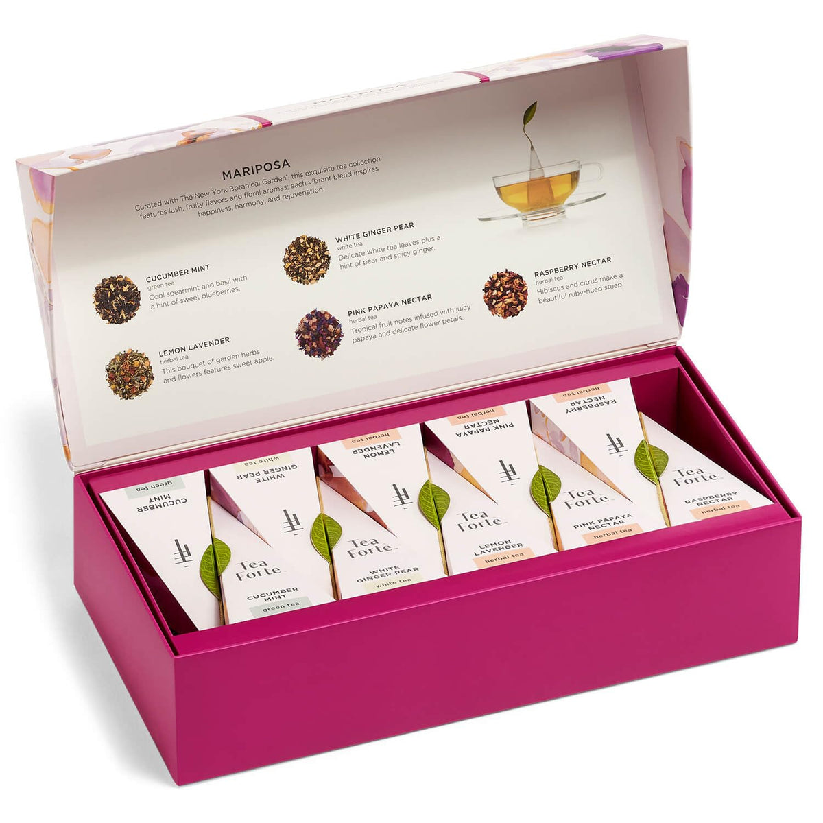 Tea Forte Premium Petite Gift Set – Mariposa Collection, 10 Pyramid Infusers (2 of Each)