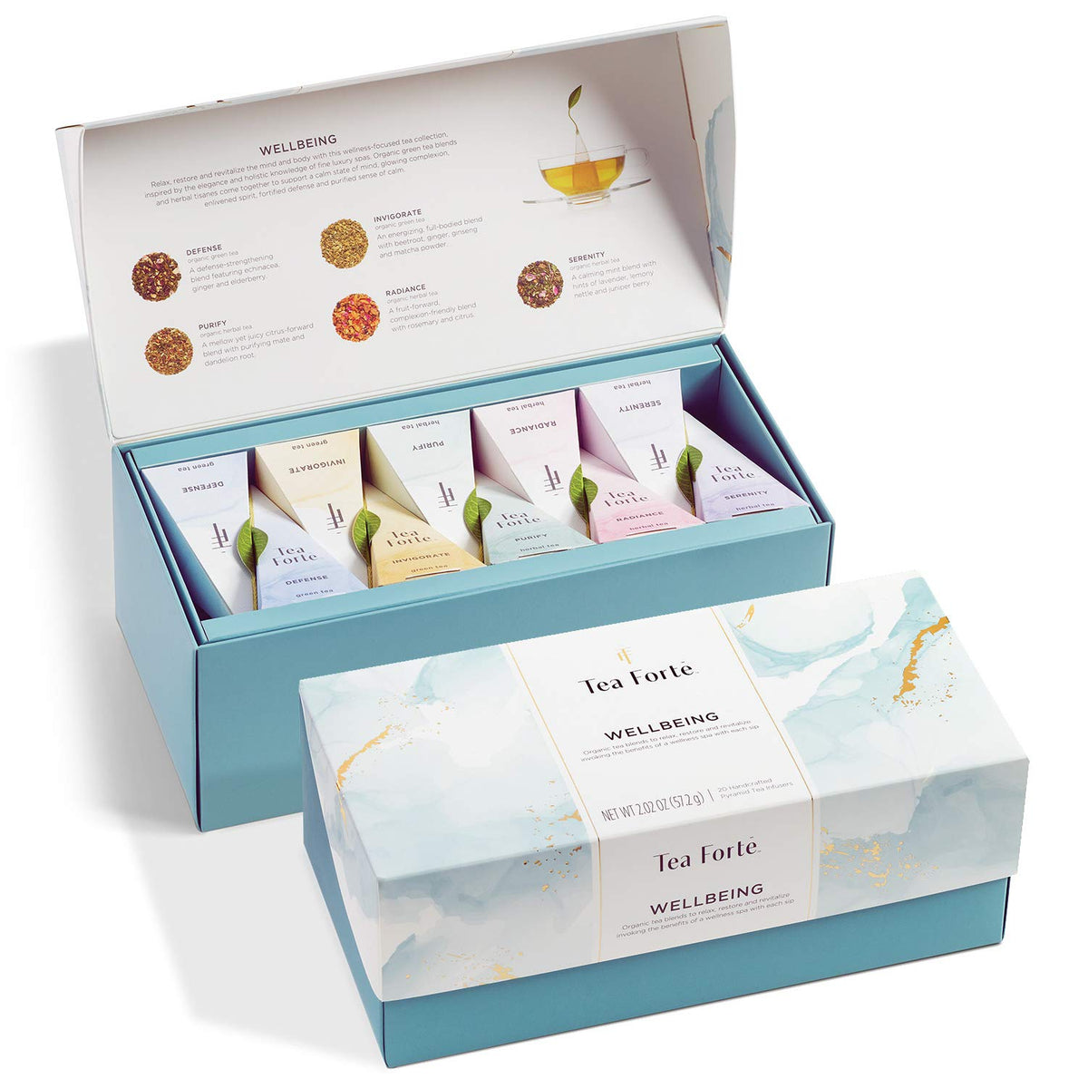 Tea Forte Premium Presentation Box Gift Set – 20-Count Assorted Pyramid Teas