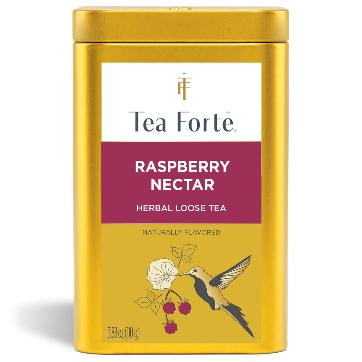 Tea Forte Raspberry Nectar – Premium Caffeine-Free Herbal Tea Canister (35-50 Cups)