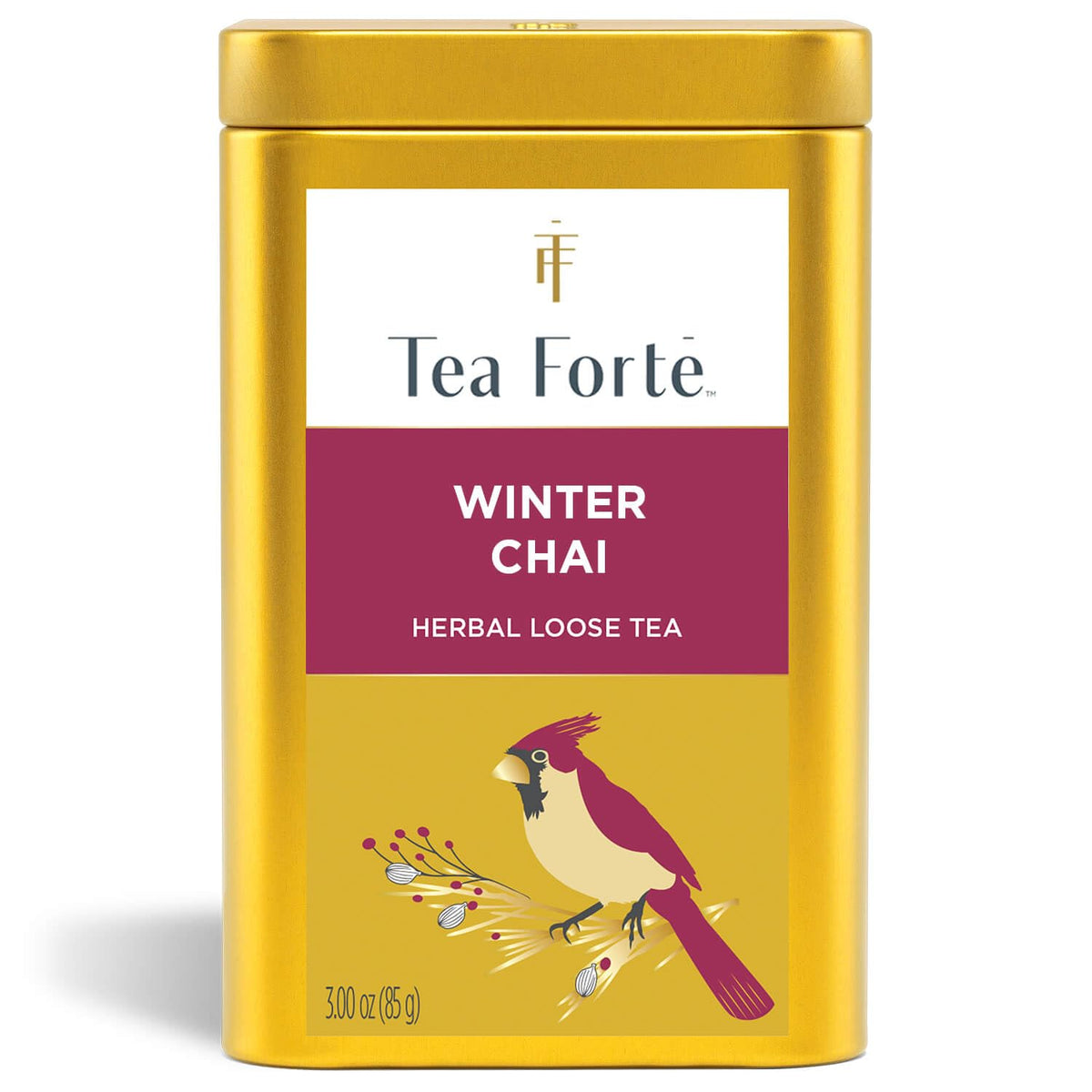 Tea Forte Winter Chai - Premium Caffeine-Free Rooibos Loose Leaf Canister (35-50 Cups)