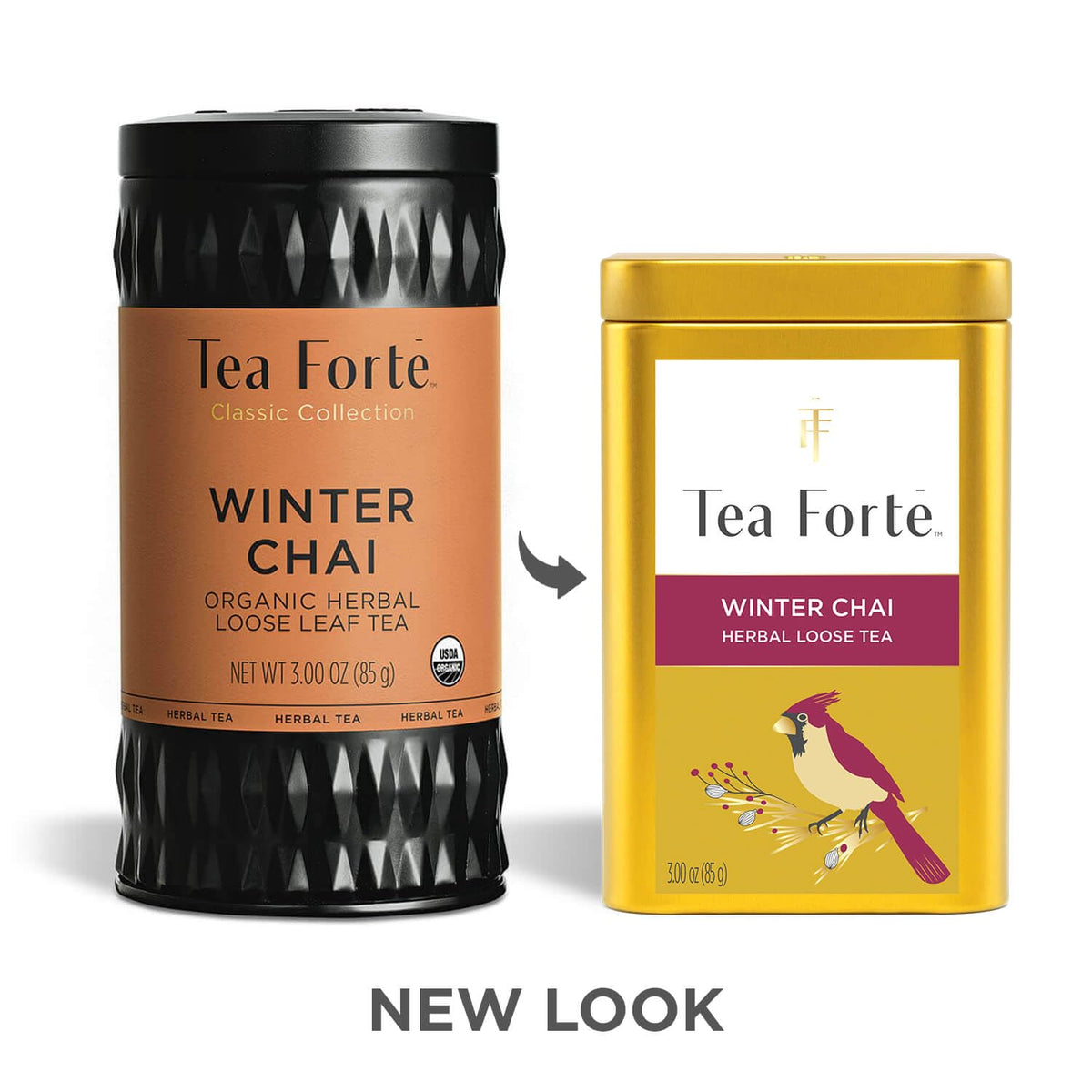 Tea Forte Winter Chai - Premium Caffeine-Free Rooibos Loose Leaf Canister (35-50 Cups)