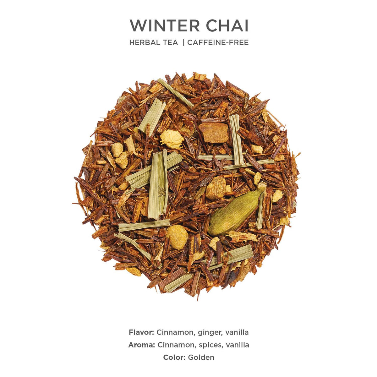 Tea Forte Winter Chai - Premium Caffeine-Free Rooibos Loose Leaf Canister (35-50 Cups)