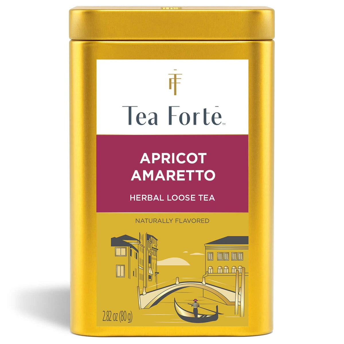 Tea Forte Apricot Amaretto Premium Caffeine-Free Herbal Tea – 35-50 Cups, Recyclable Canister