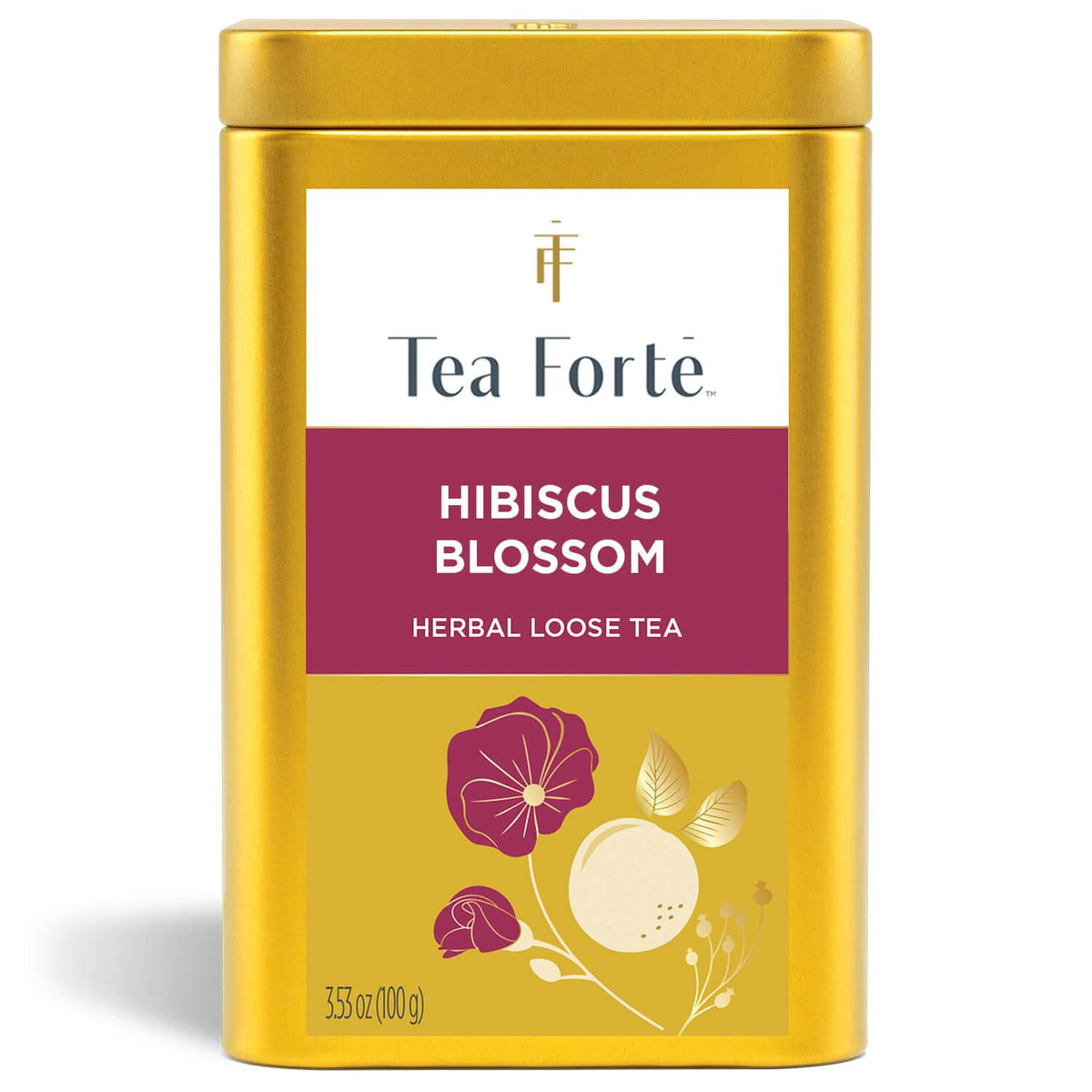 Tea Forte Hibiscus Blossom Premium Herbal Tea Canister - Caffeine-Free, 35-50 Cups