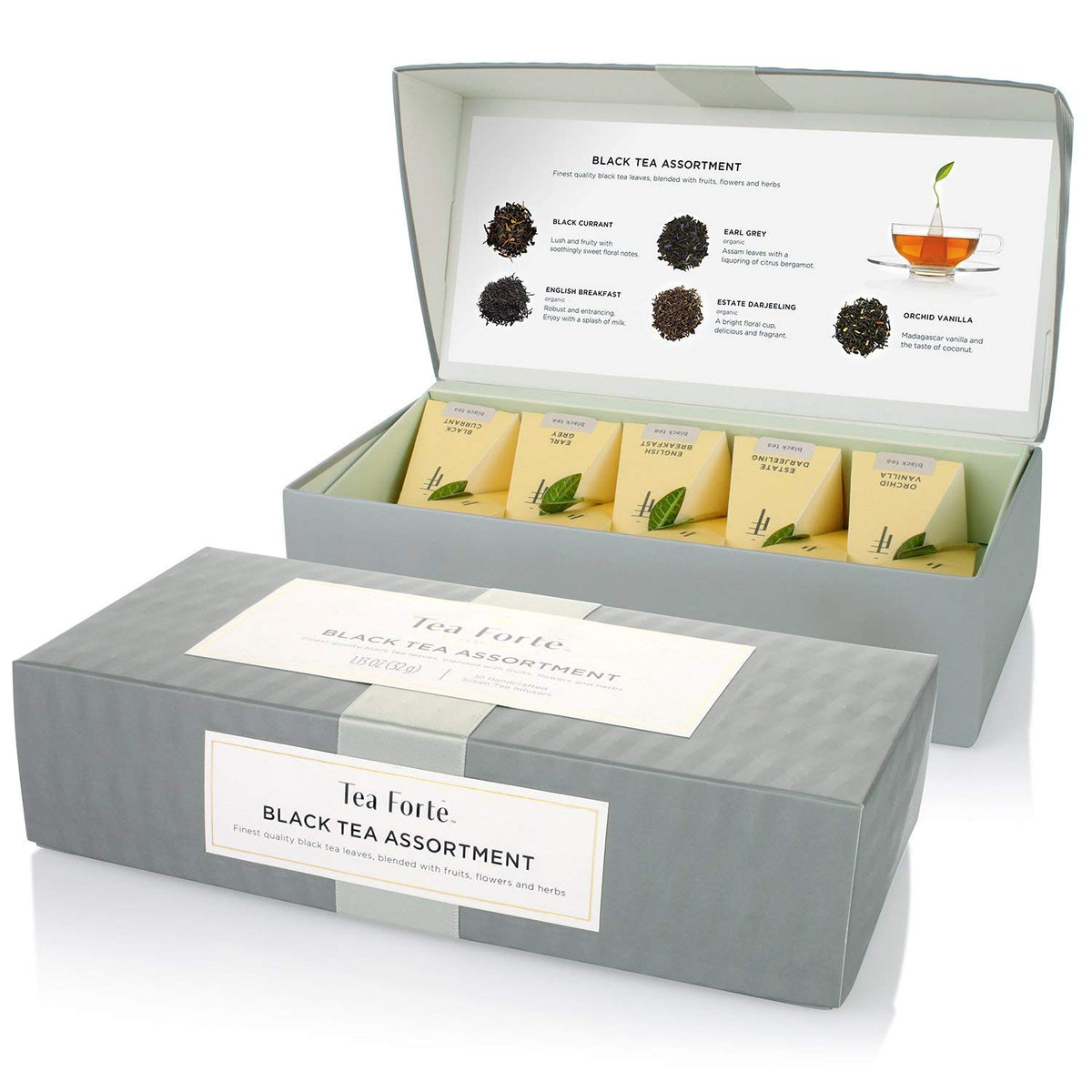 Tea Forte Premium Petite Gift Set – 10 Black Tea Pyramid Infusers (2 of Each Blend)