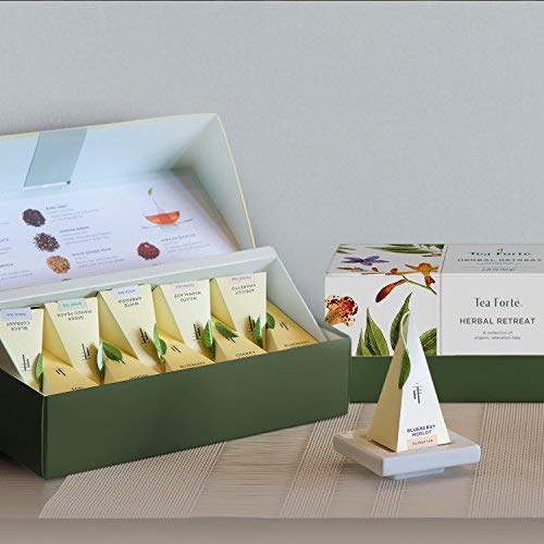 Tea Forte Premium Presentation Box Gift Set – 20 Pyramid Tea Bags, Assorted Blends (Naturally Non-Caffeinated)