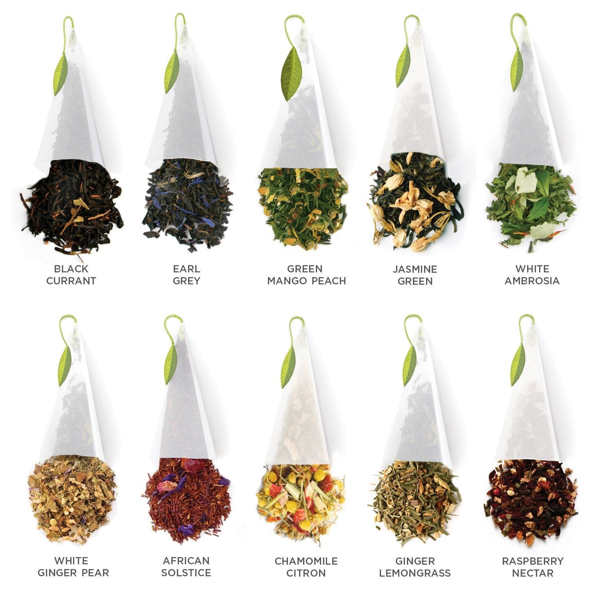 Tea Forte Premium Gift Set – 20 Assorted Pyramid Teas in Handcrafted Infuser Bags