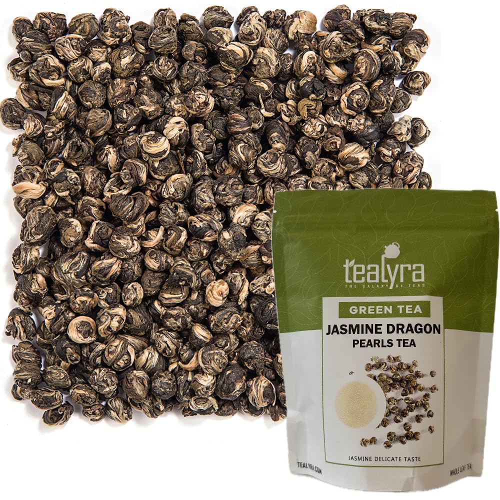 Tealyra Imperial Jasmine Dragon Pearls – Premium Jasmine Green Tea, Loose Leaf (8 oz / 220 g)